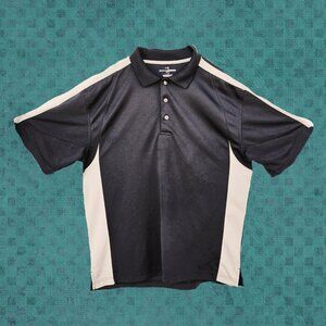 Grand Slam Men's Golf Black/Tan Striped Shirt - L